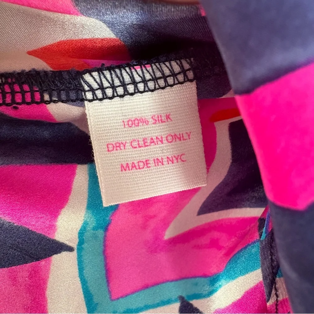 ALICE & OLIVIA Silk Colorful Geometric Print Blouse in Size Small— GORGEOUS!!! - Picture 8 of 9